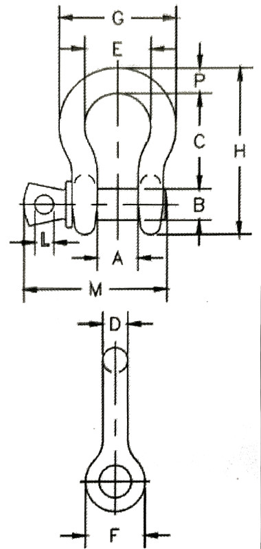 Manille lyre en acier galvanisé diamètre 12 mm - Trem M1312070
